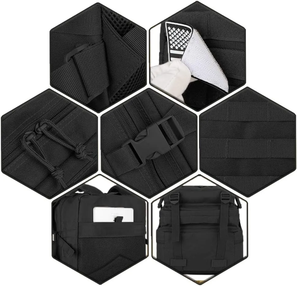 QT&QY 45L Military Tactical Backpacks Molle Army Assault Pack 3 Day Bug Out Bag Hiking Treeking Rucksack