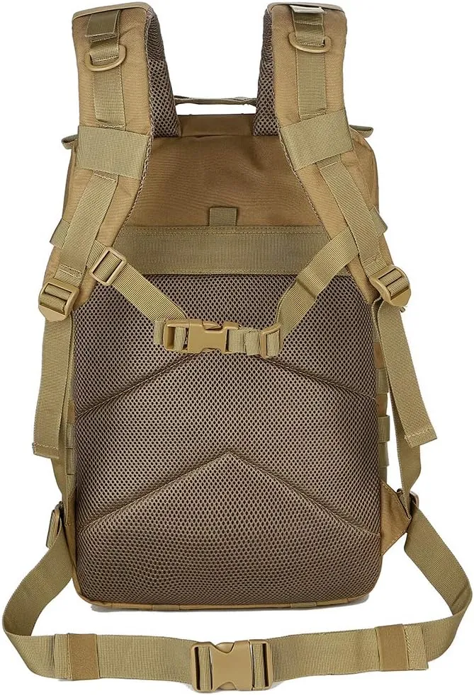 QT&QY 45L Military Tactical Backpacks Molle Army Assault Pack 3 Day Bug Out Bag Hiking Treeking Rucksack