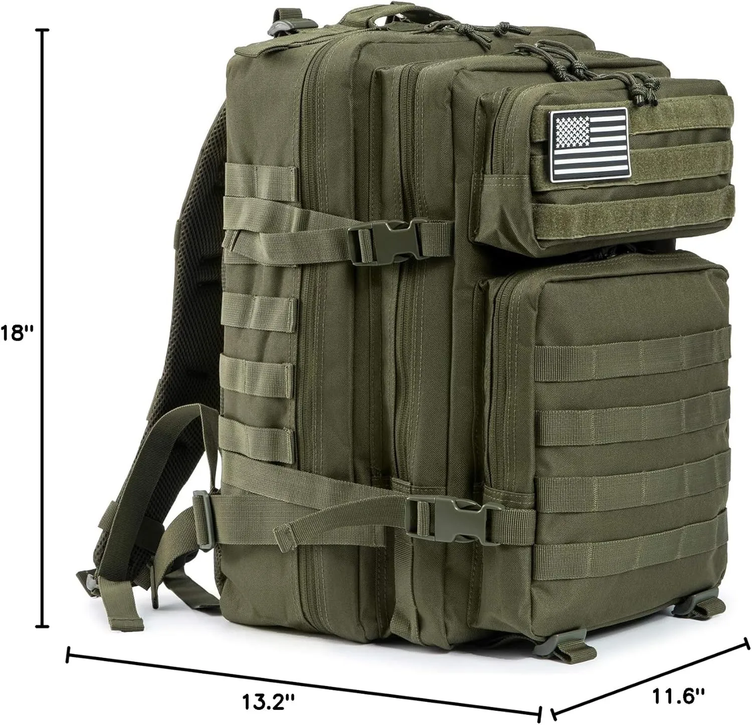 QT&QY 45L Military Tactical Backpacks Molle Army Assault Pack 3 Day Bug Out Bag Hiking Treeking Rucksack