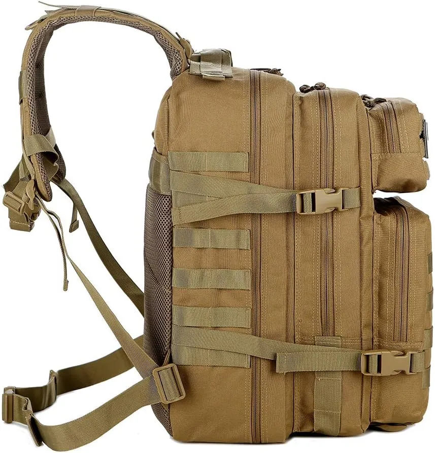 QT&QY 45L Military Tactical Backpacks Molle Army Assault Pack 3 Day Bug Out Bag Hiking Treeking Rucksack