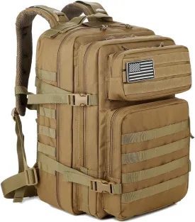 QT&QY 45L Military Tactical Backpacks Molle Army Assault Pack 3 Day Bug Out Bag Hiking Treeking Rucksack