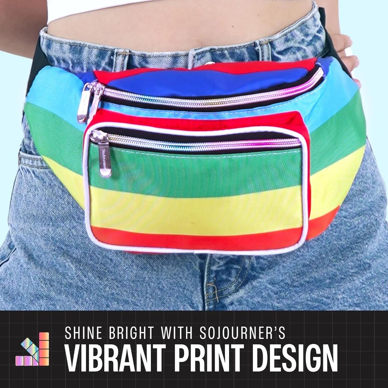Rainbow Fanny Pack Belt Bag I Mens Fanny Packs for Women Fashionable - Crossbody Bag Bum bag Waist Bag Waist Pack - For Halloween costumes, for Hiking, Running, Travel, Waterproof and more