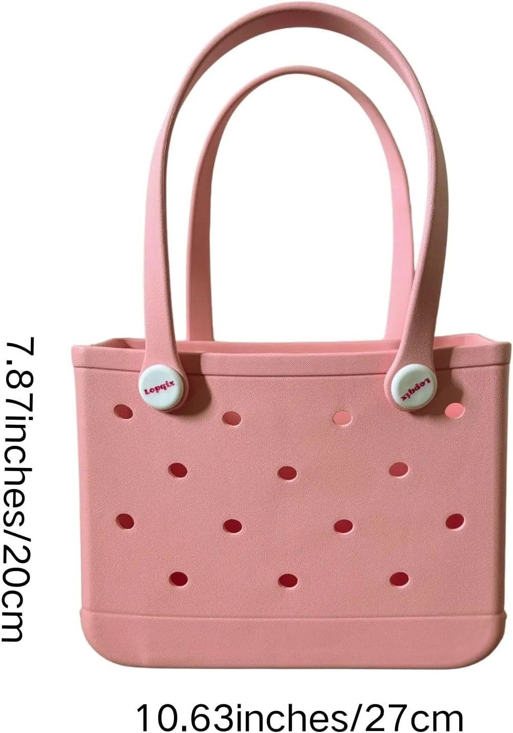 Rubber Tote Bag, Bitty Beach Tote, Double Shoulder Strap, Lightweight Carryall for Beach, Travel, Gym, Pool, Camping
