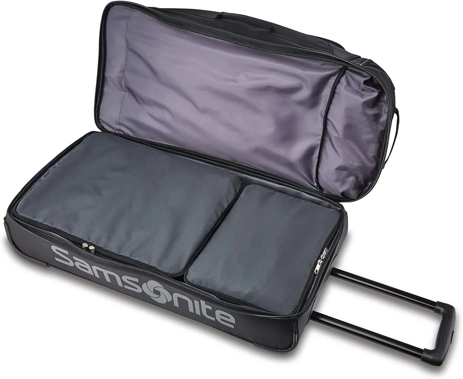 Samsonite Andante 2 Wheeled Duffel Bag  28-Inch Durable Rolling Luggage with Inline Skate Wheels, Push-Button Handle & Spacious Compartments  Travel-Friendly and Lightweight - All Black
