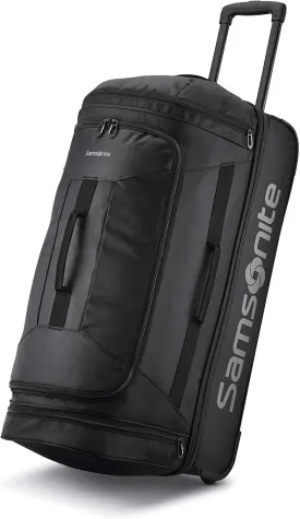 Samsonite Andante 2 Wheeled Duffel Bag  28-Inch Durable Rolling Luggage with Inline Skate Wheels, Push-Button Handle & Spacious Compartments  Travel-Friendly and Lightweight - All Black