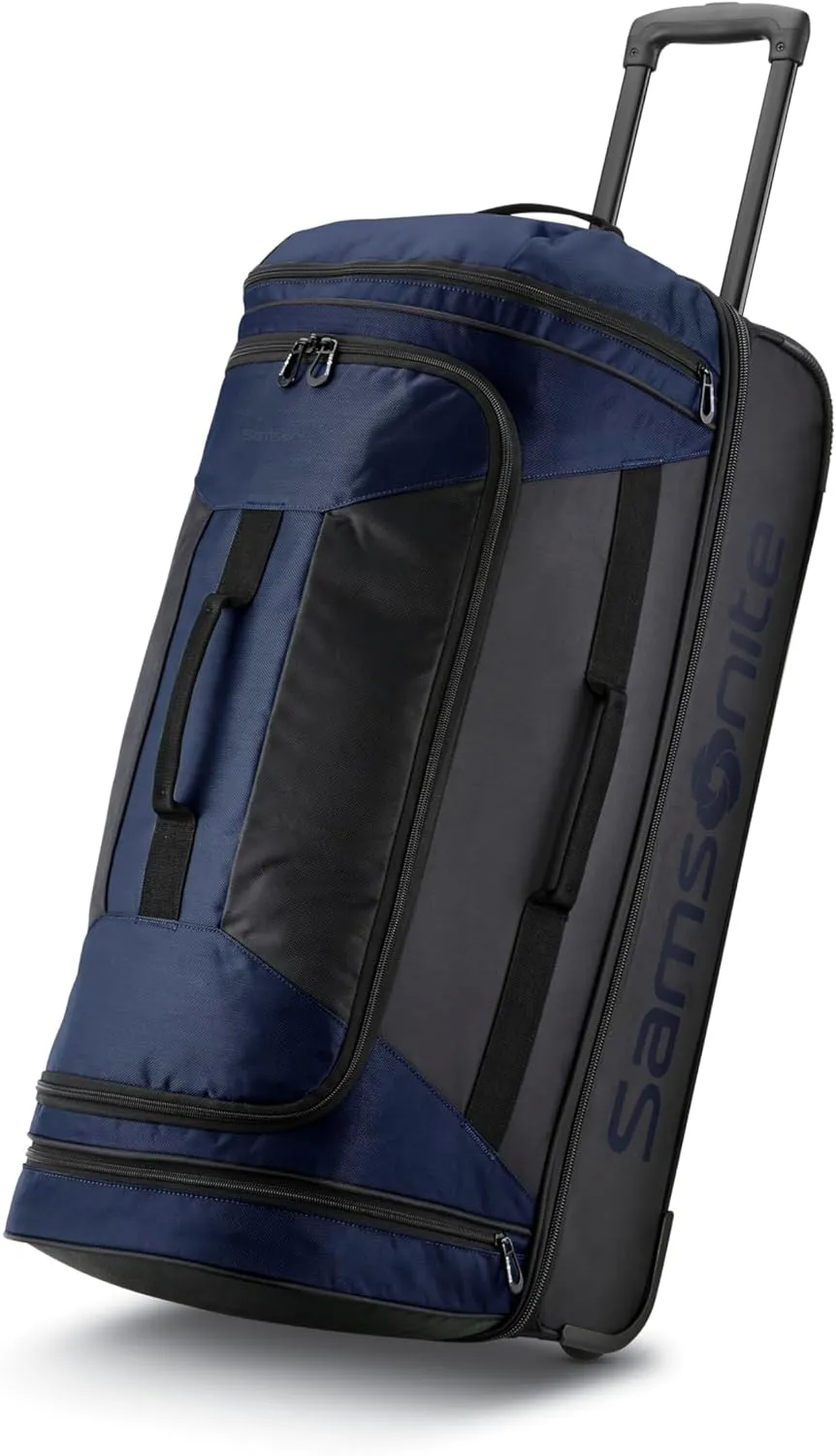 Samsonite Andante 2 Wheeled Duffel Bag  28-Inch Durable Rolling Luggage with Inline Skate Wheels, Push-Button Handle & Spacious Compartments  Travel-Friendly and Lightweight - Navy/Black