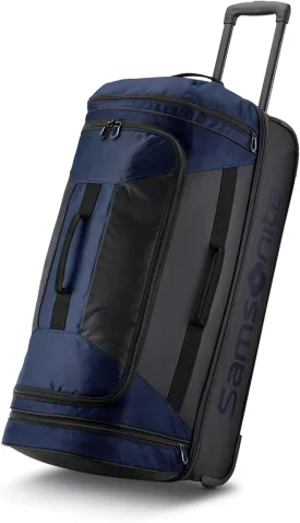 Samsonite Andante 2 Wheeled Duffel Bag  28-Inch Durable Rolling Luggage with Inline Skate Wheels, Push-Button Handle & Spacious Compartments  Travel-Friendly and Lightweight - Navy/Black
