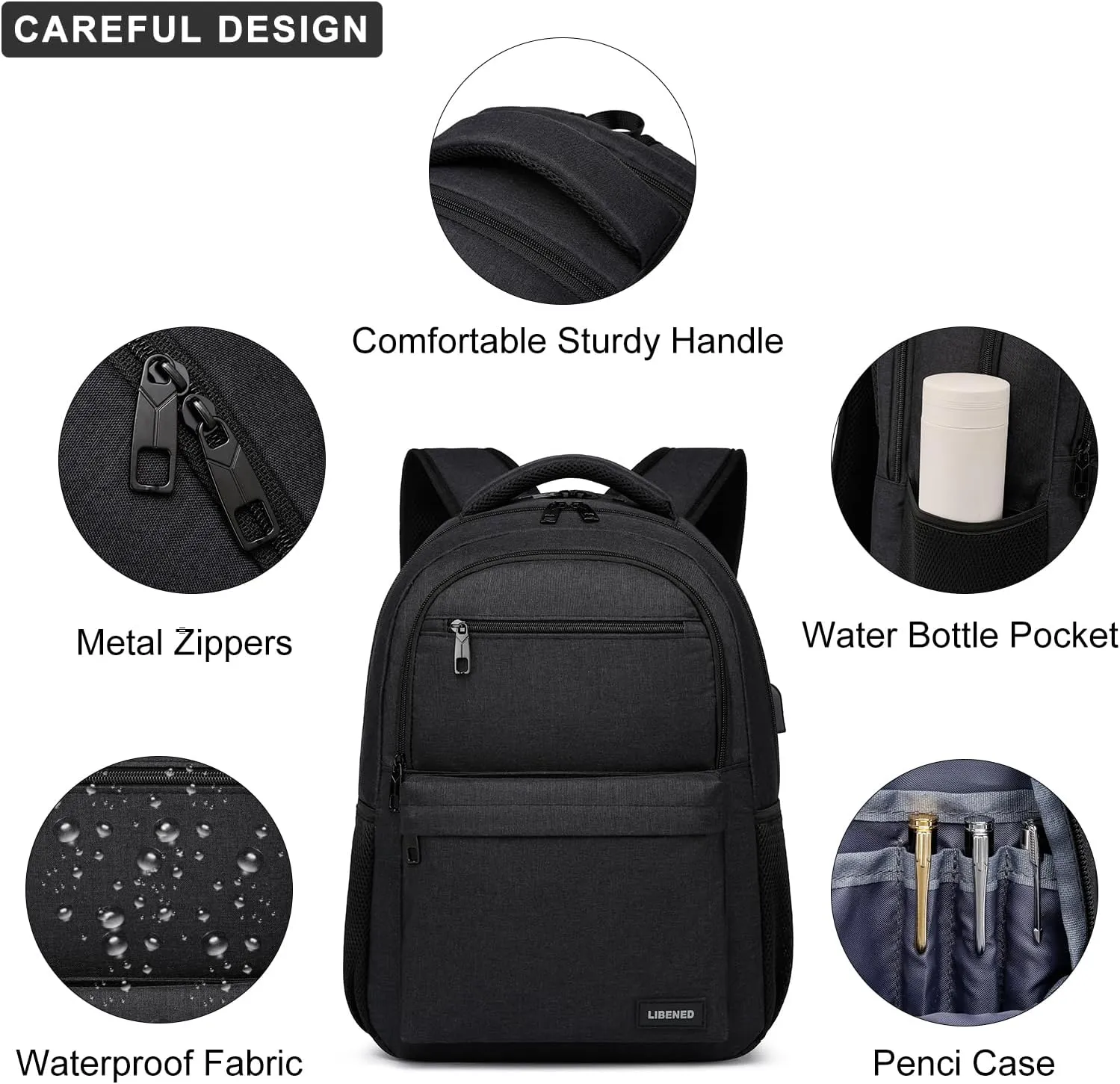 School Backpack for Teen Boys, 17.3 Inch Laptop Bookbag with USB Charging Port, Waterproof Backpack for High School & College Students, Durable Travel Backpacks for Teens