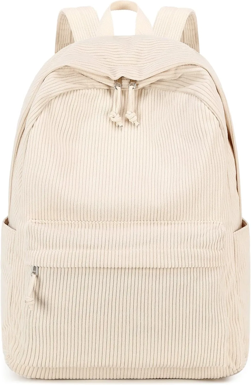 School Backpack for Teens Large Corduroy Bookbag Lightweight 17 inch Laptop Bag for Girls Women Casual High School College (Corduroy-Beige)
