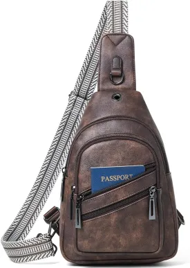 Sling Bag for Women Crossbody Purse Leather Crossbody Bag Fanny Pack Chest Pack for Travel Everyday Vacation