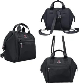 Small Diaper Bag Backpack: Mini Tote Diaper Bags, Cute Crossbody Nappy Bag for Mommy on Travel,Simple Practical Mommy Bag Black
