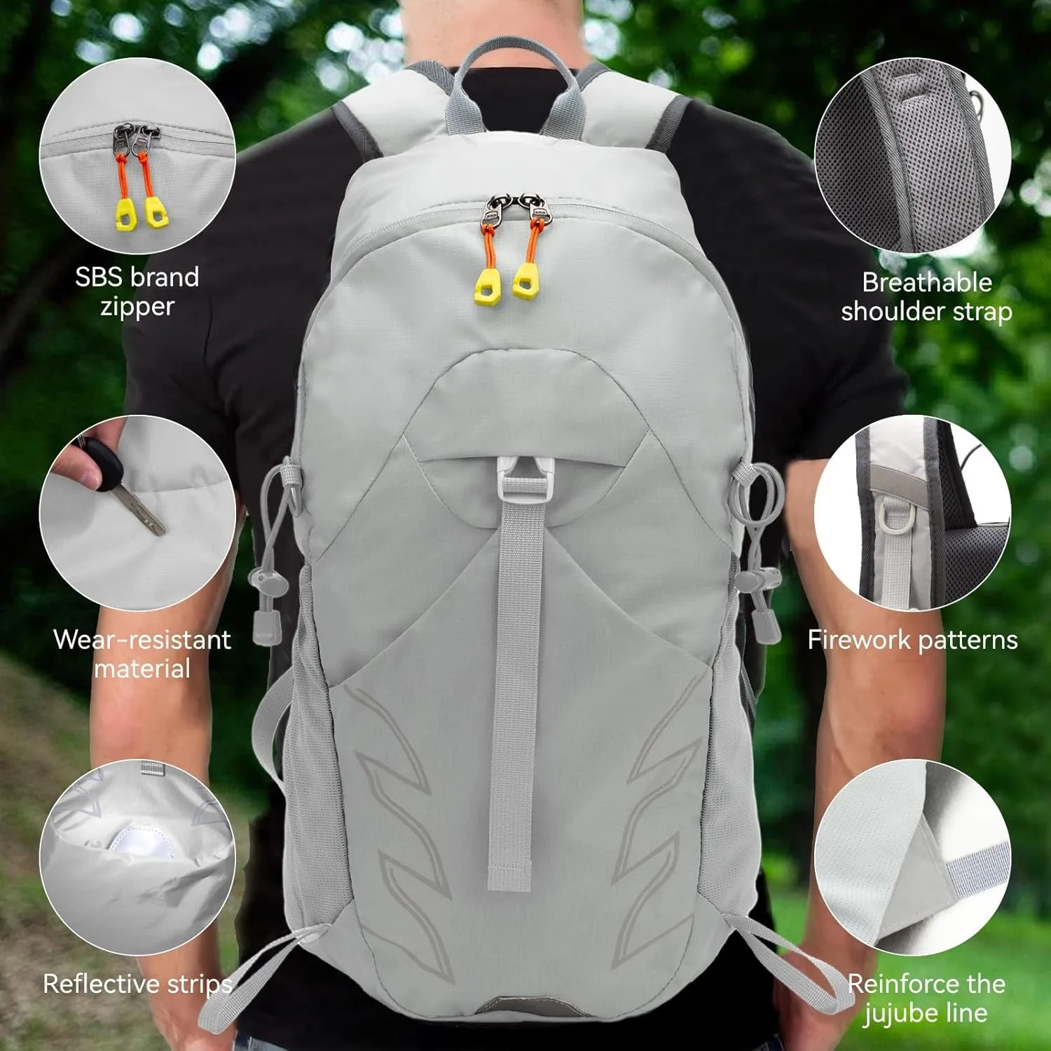 Small Lightweight Hiking Backpack20L Foldable Hiking Daypack Cycling Hydration Backpack Travel Camping Bag