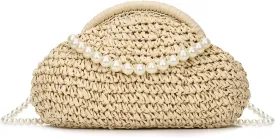 Straw Clutch Purses for Women Woven Straw Crossbody Bag Shoulder Handbag Clutch Purses for Women Straw Clutch Bag