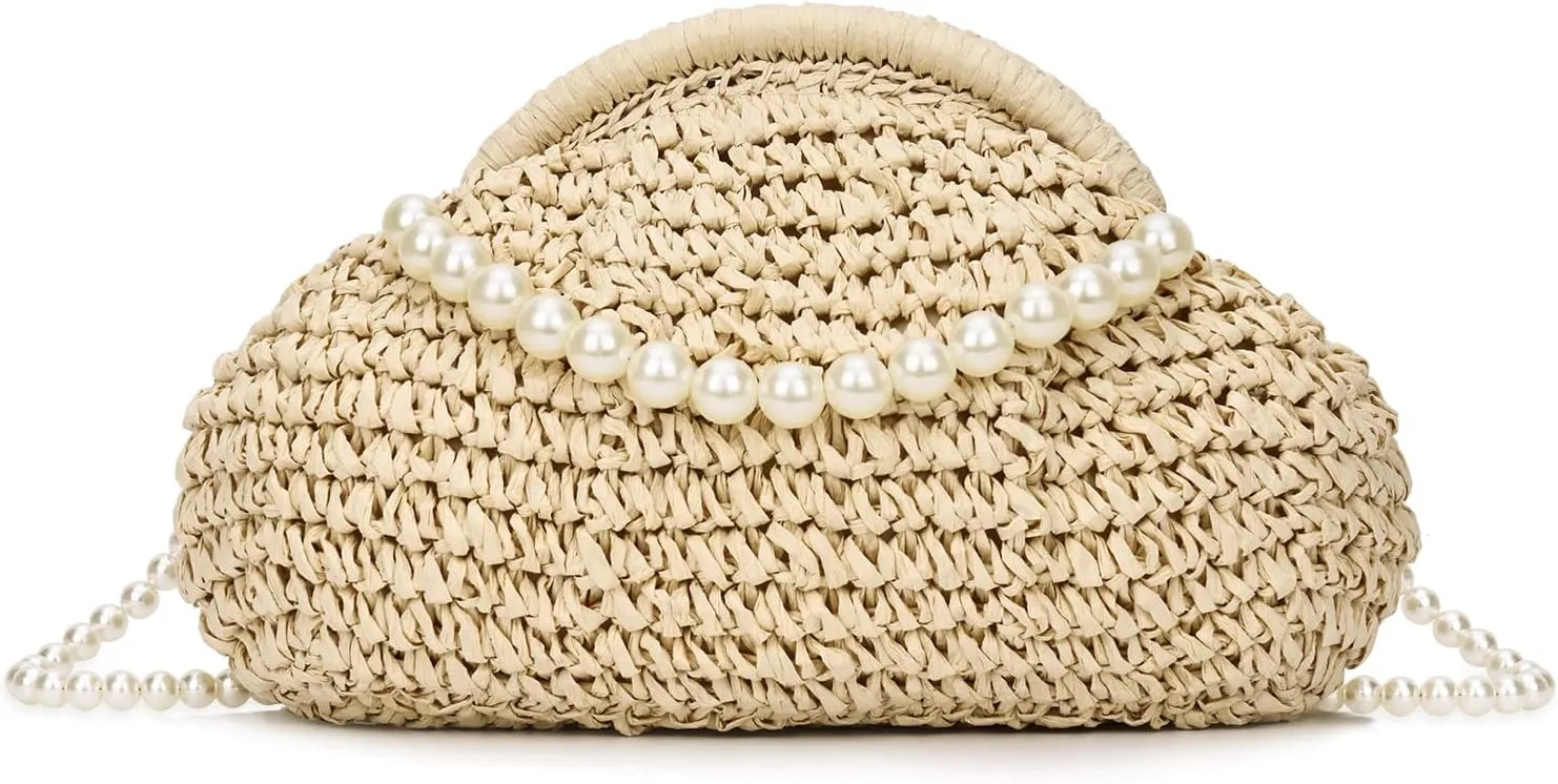 Straw Clutch Purses for Women Woven Straw Crossbody Bag Shoulder Handbag Clutch Purses for Women Straw Clutch Bag