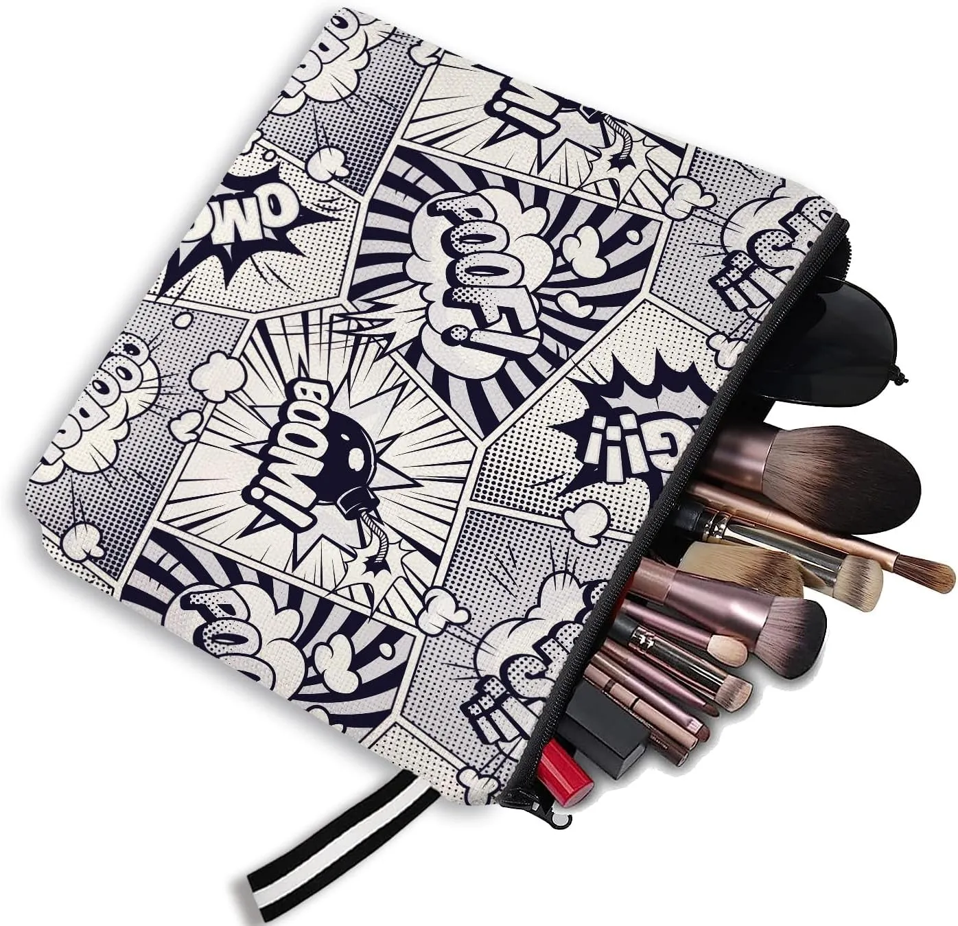 Superhero Action Sign Portable Cosmetic Bag - Dynamic Design for Every Adventure, Comics Superheros Makeup Bag Travel Toiletry Bag Superhero Themed Merchandise Gift for Heros Fans