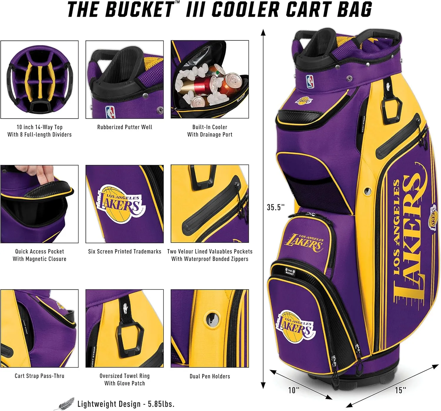 Team Effort NBA The Bucket III Cooler Cart Golf Bag