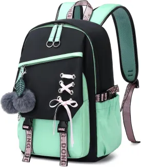 Teenage Girls Bookbag school Backpack Children Casual Daypack Schoolbag for Teens Green
