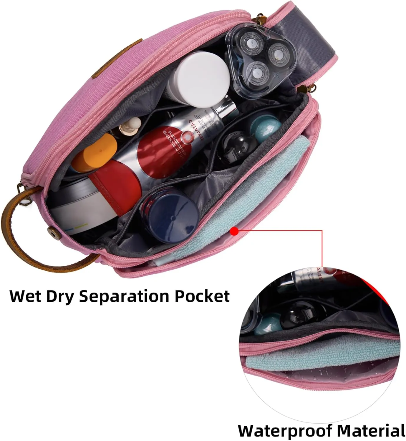 Toiletry Bag for Women, Cosmetic Makeup Bag Organizer Travel Bag for Toiletries, Dopp Kit Large Capacity Water Resistant Shaving Bag for Accessories