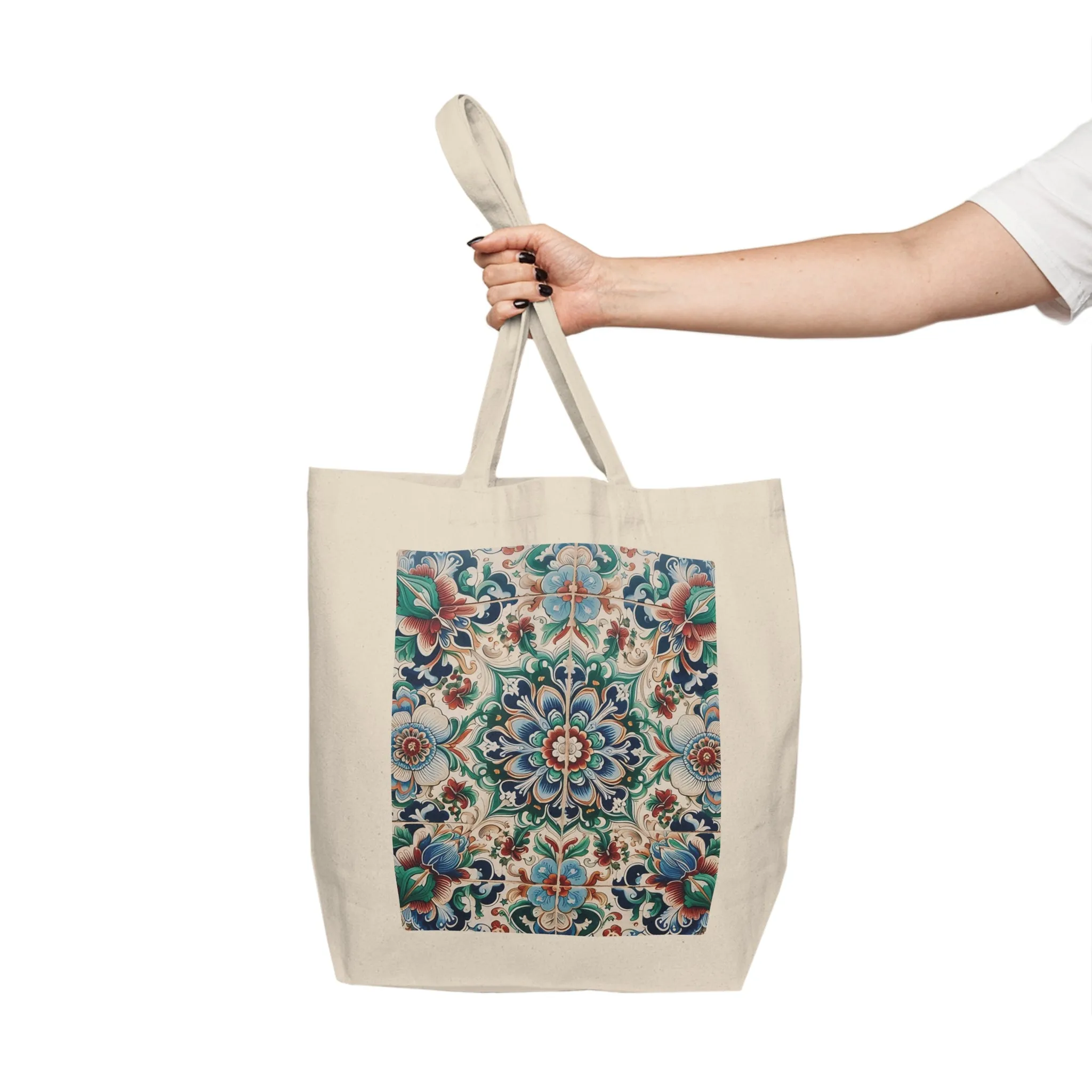 Traditional tile art design Canvas Shopping Tote