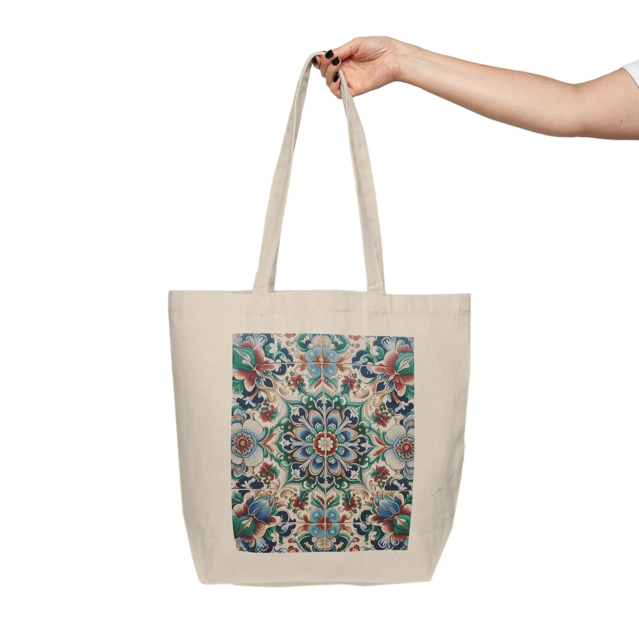 Traditional tile art design Canvas Shopping Tote