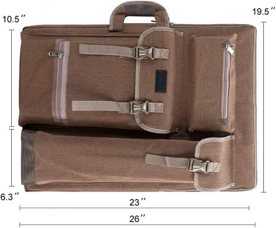 TRANSON Art Portfolio Case Artist Backpack Canvas Bag Large 26 x 19.5