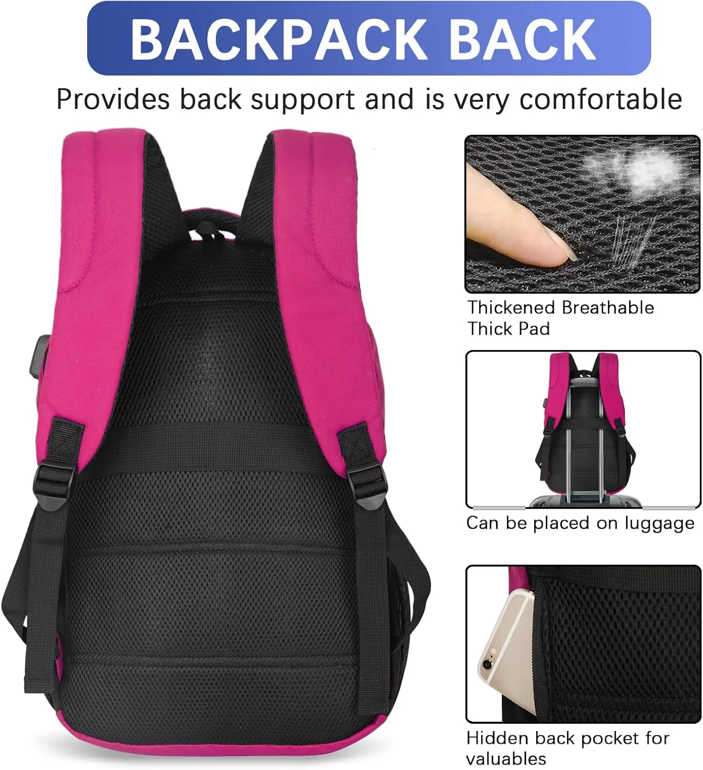 Travel Laptop Backpack,15.6 Inch Business Laptop backpack for Men Women with USB Charging Port,Water-Resistant Laptopack Weekender Daypack for Work College Computer
