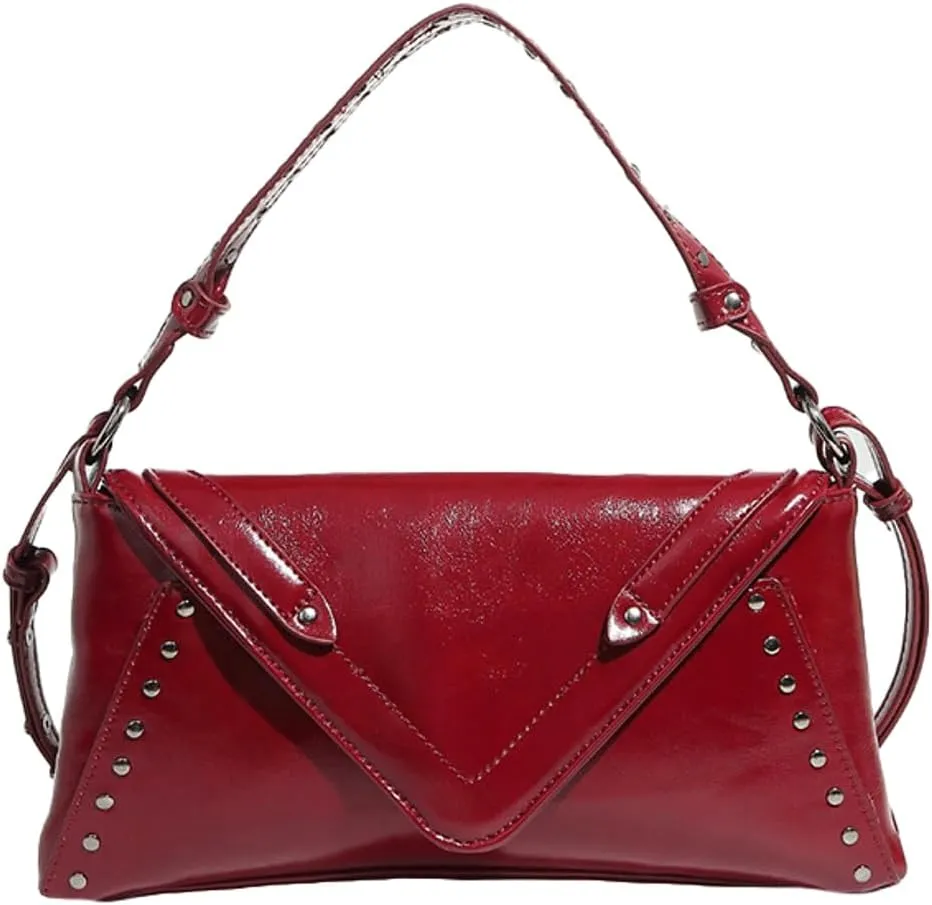 Trendy Studded Clutch Bag For Women Vegan Leather Envelope Purse Elegant Womens Shoulder Bag Y2K Punk Purse Work 2025