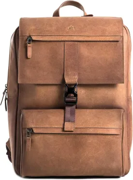 VELEZ Brown Leather Backpack for Men and Women 17 inch Laptop Bag Handmade Business & Casual Daypack Genuine Leather Work Bag
