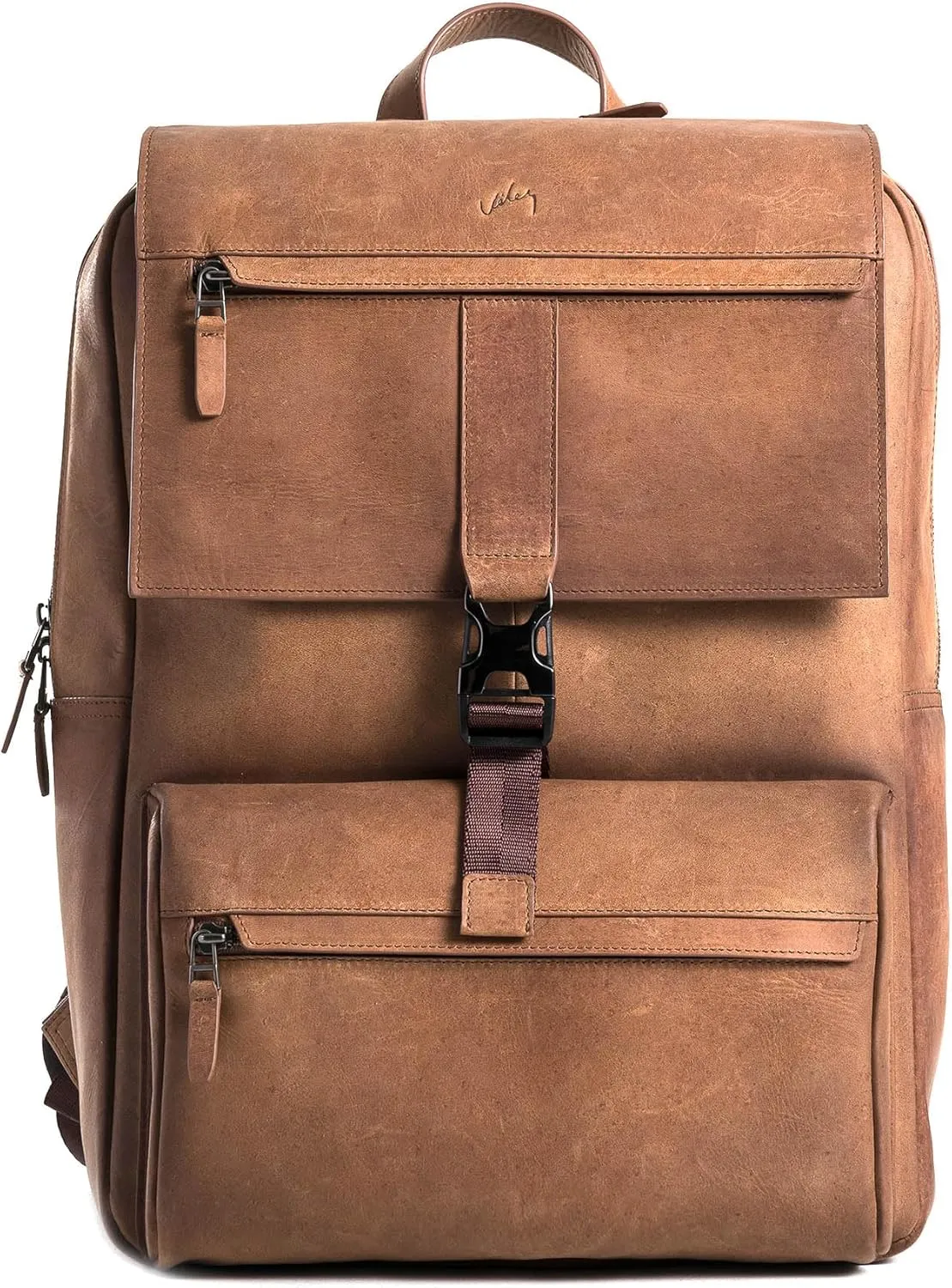 VELEZ Brown Leather Backpack for Men and Women 17 inch Laptop Bag Handmade Business & Casual Daypack Genuine Leather Work Bag