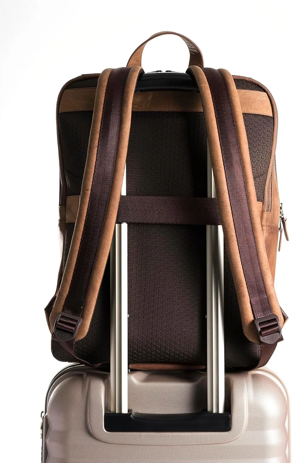 VELEZ Brown Leather Backpack for Men and Women 17 inch Laptop Bag Handmade Business & Casual Daypack Genuine Leather Work Bag