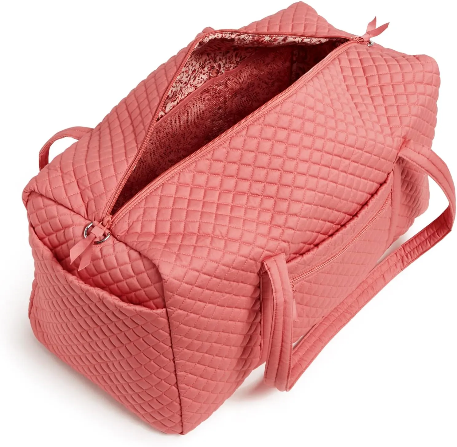 Vera Bradley Women's Cotton Large Travel Duffel Bag, Terra Cotta Rose - Recycled Cotton, One Size