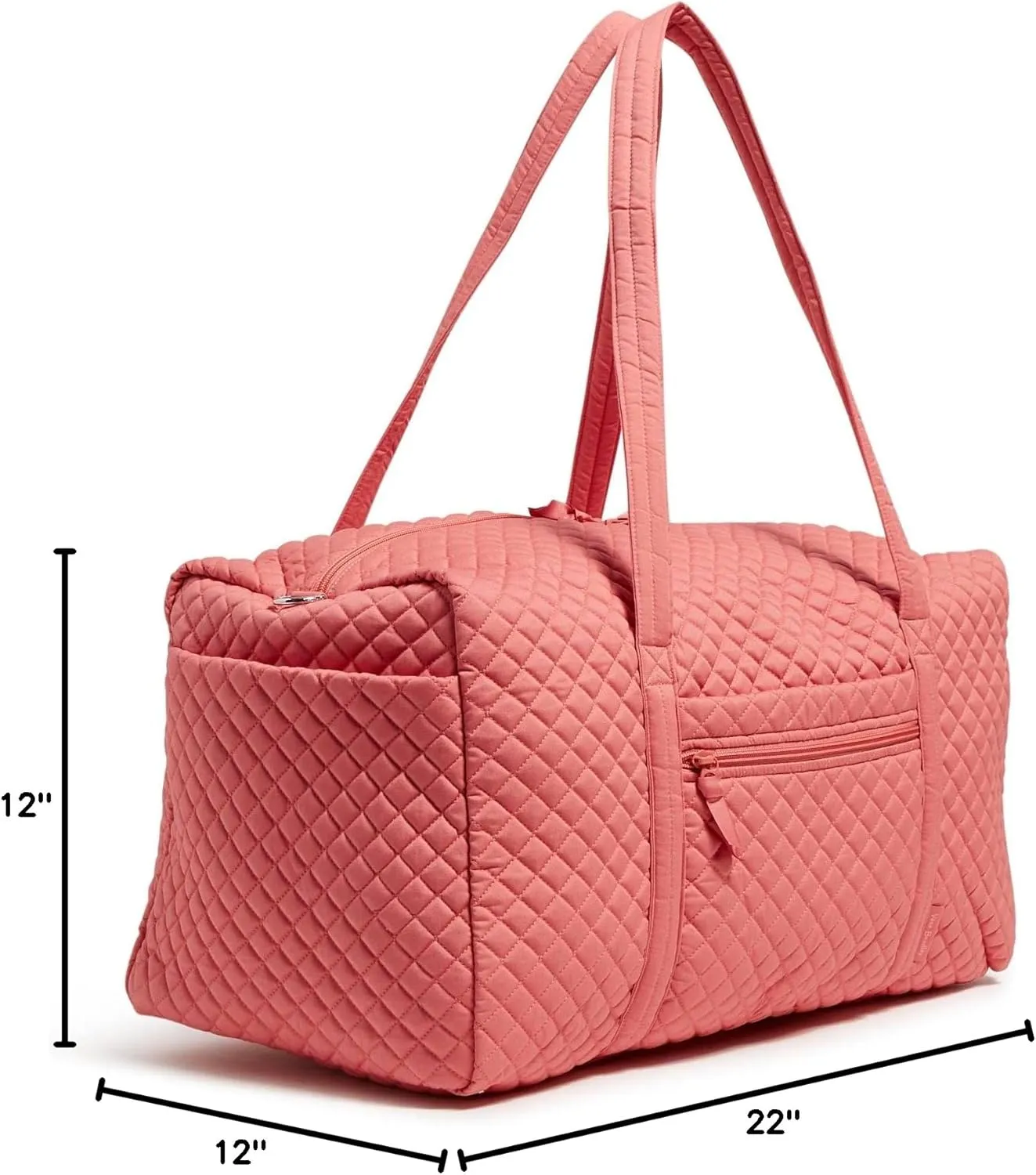 Vera Bradley Women's Cotton Large Travel Duffel Bag, Terra Cotta Rose - Recycled Cotton, One Size
