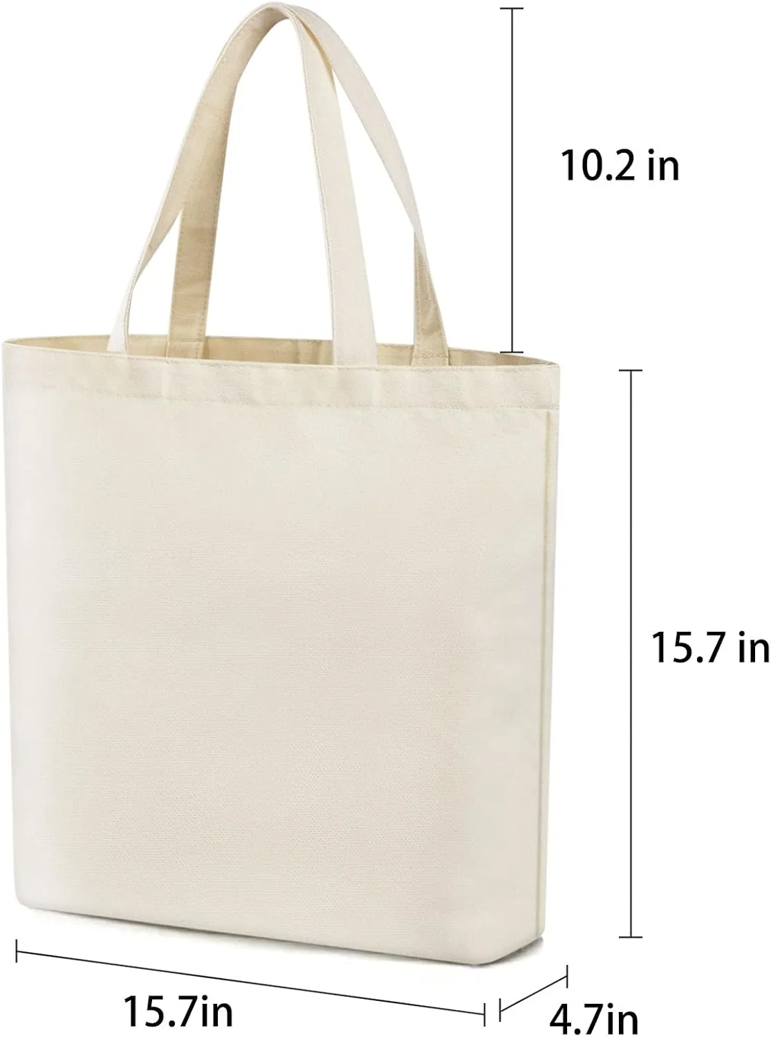 Veyist 4 Pcs Reusable Large Canvas Tote Bags, Blank Multi-purpose Canvas Bags, Suitable for DIY Project, Grocery, Shopping.