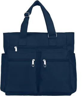 VOLGANIK ROCK Canvas Tote Bag Waterproof Nylon Multi Pocket Shoulder Bags Laptop Work Bag Teacher Purse Handbag for Women Men