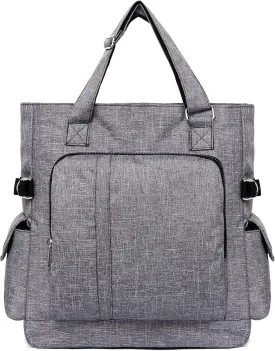 VOLGANIK ROCK Canvas Tote Bag Waterproof Nylon Multi Pocket Shoulder Bags Laptop Work Bag Teacher Purse Handbag for Women Men