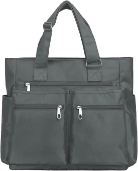VOLGANIK ROCK Canvas Tote Bag Waterproof Nylon Multi Pocket Shoulder Bags Laptop Work Bag Teacher Purse Handbag for Women Men