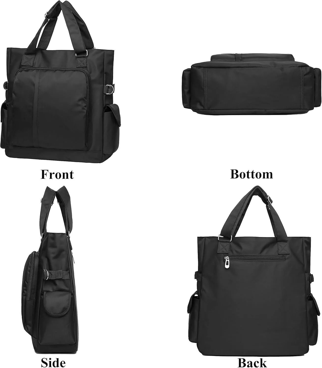 VOLGANIK ROCK Canvas Tote Bag Waterproof Nylon Multi Pocket Shoulder Bags Laptop Work Bag Teacher Purse Handbag for Women Men