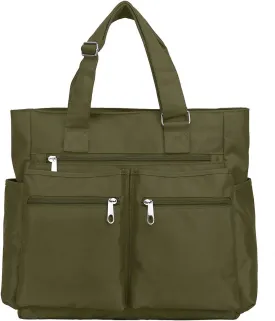 VOLGANIK ROCK Canvas Tote Bag Waterproof Nylon Multi Pocket Shoulder Bags Laptop Work Bag Teacher Purse Handbag for Women Men