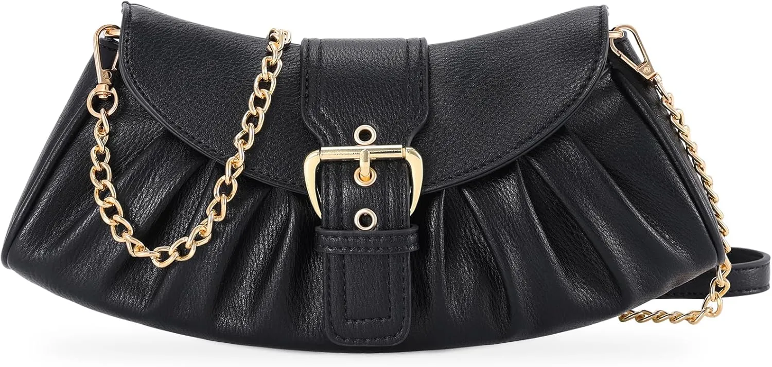 VX VONXURY Leather Clutch Purses for Women Convertible Crossbody Purses with Detachable Strap Handbag for Wedding Party