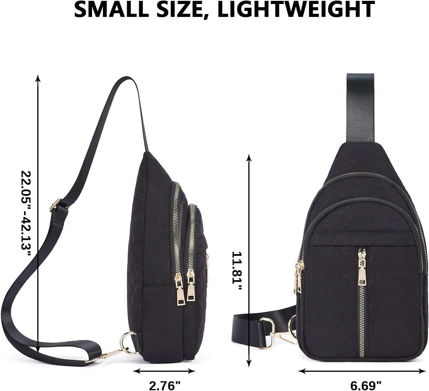 WESTBRONCO Sling Bag for Women Small Nylon Fanny Pack Lightweight Large-capacity Crossbody Bags