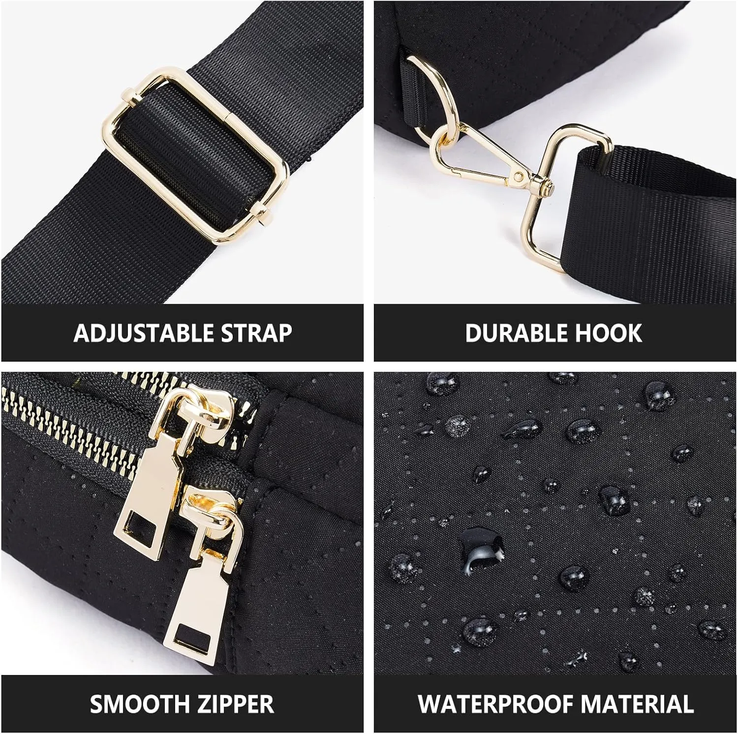 WESTBRONCO Sling Bag for Women Small Nylon Fanny Pack Lightweight Large-capacity Crossbody Bags
