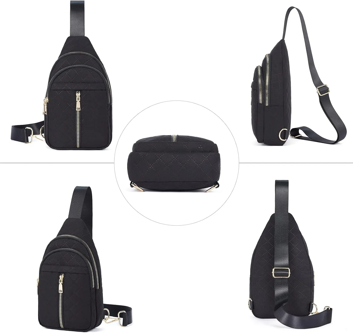 WESTBRONCO Sling Bag for Women Small Nylon Fanny Pack Lightweight Large-capacity Crossbody Bags