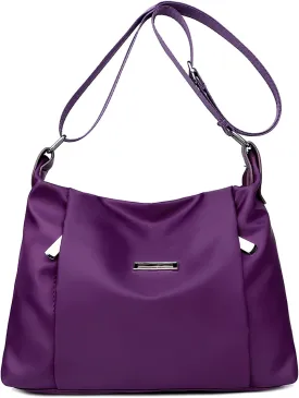 WITERY Shoulder Bag for Women - Lightweight Oxford Multi-Pocket Crossboby Purse Bags Zipper Handbag with Adjustable Strap