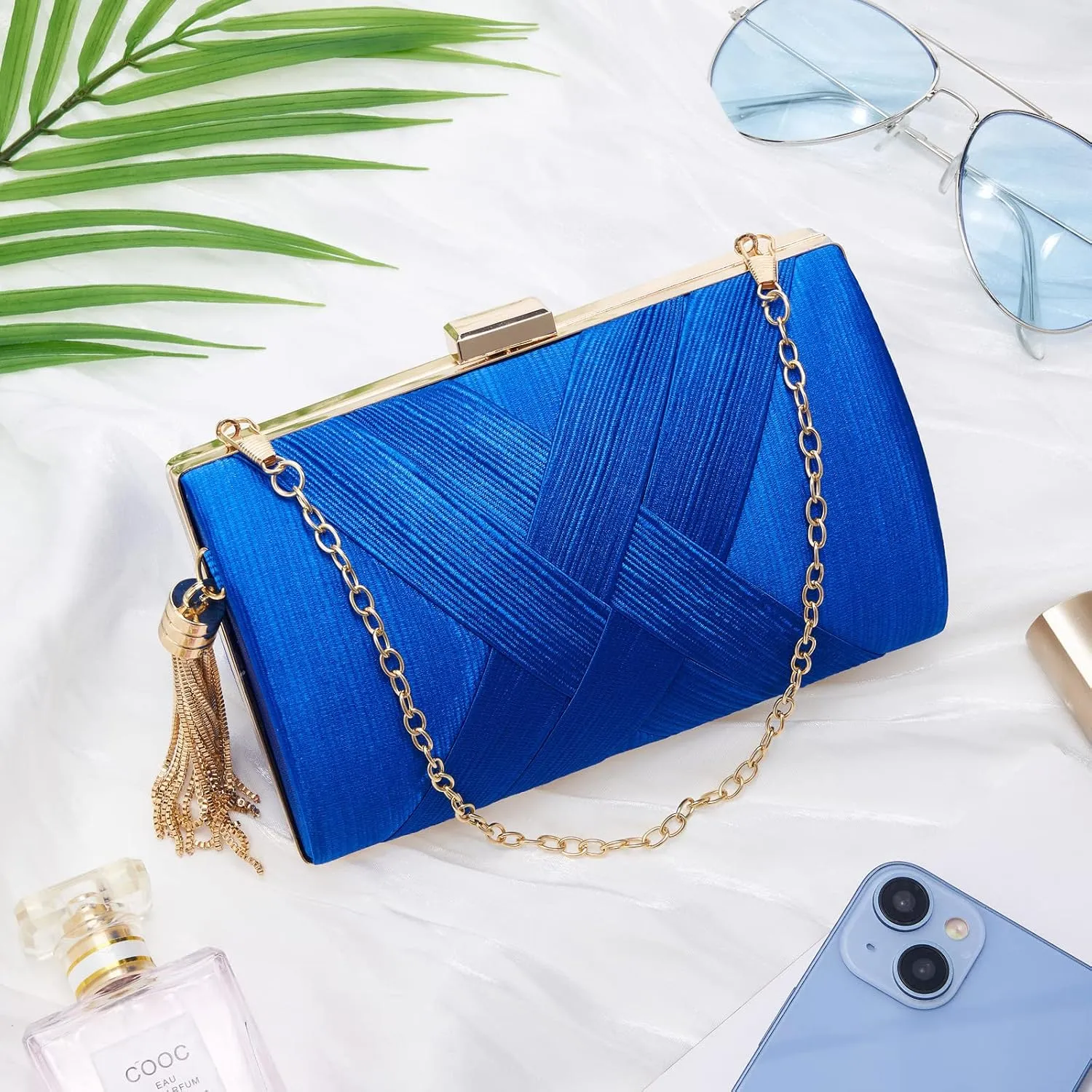 Women Clutch Bag Evening bag Fringed Evening Handbag,Lady Party Wedding Clutch Purse Chain Shoulder Cross Body Bag