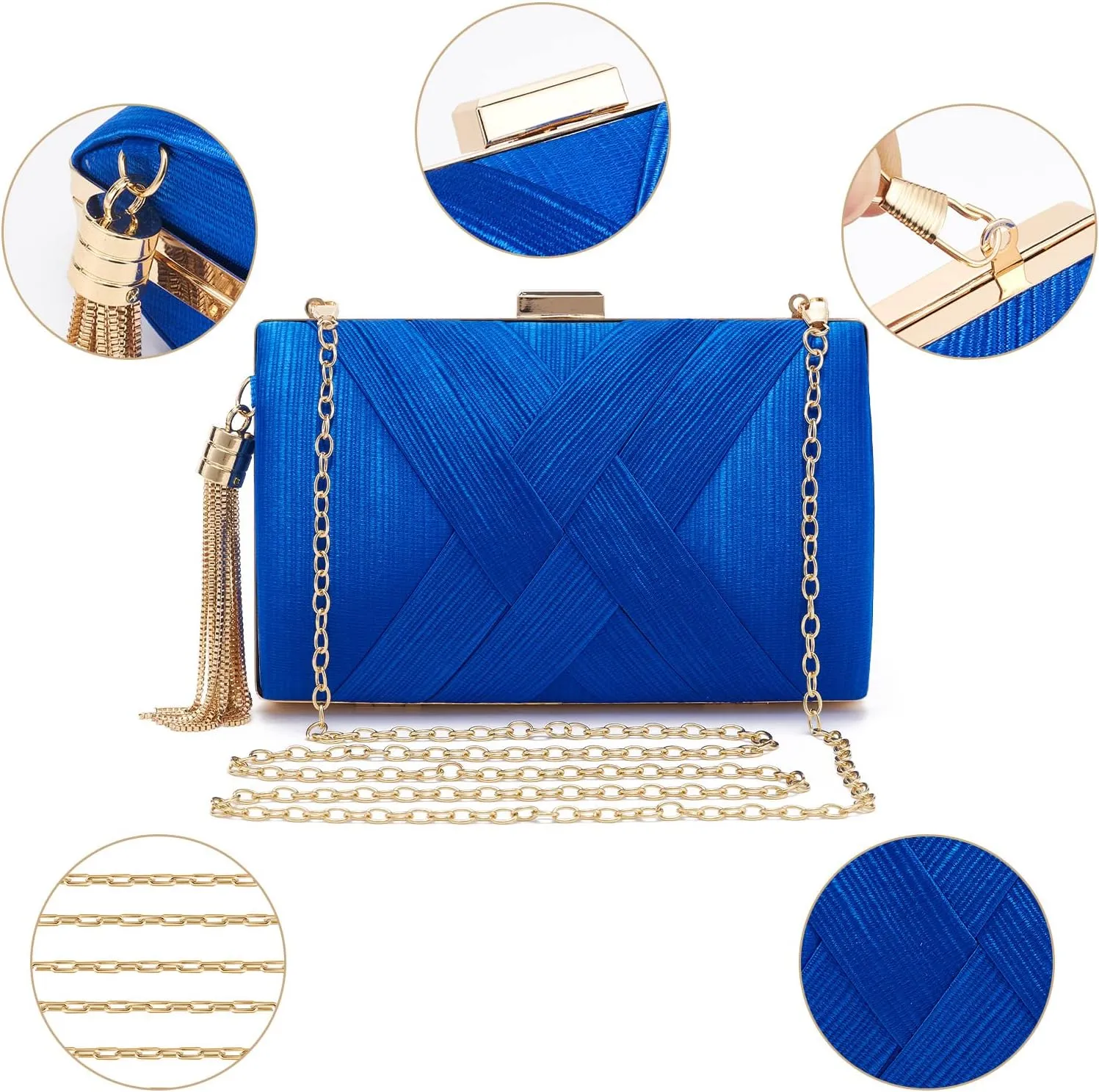 Women Clutch Bag Evening bag Fringed Evening Handbag,Lady Party Wedding Clutch Purse Chain Shoulder Cross Body Bag