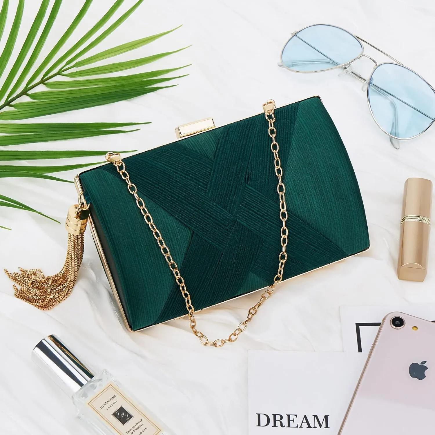 Women Clutch Bag Evening bag Fringed Evening Handbag,Lady Party Wedding Clutch Purse Chain Shoulder Cross Body Bag