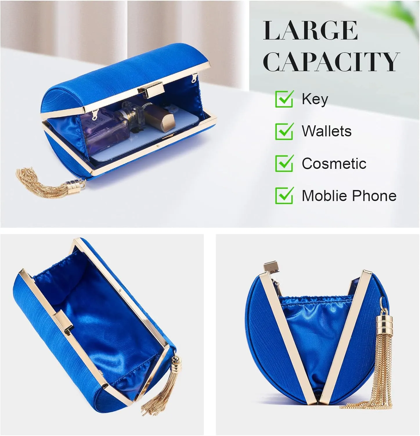 Women Clutch Bag Evening bag Fringed Evening Handbag,Lady Party Wedding Clutch Purse Chain Shoulder Cross Body Bag