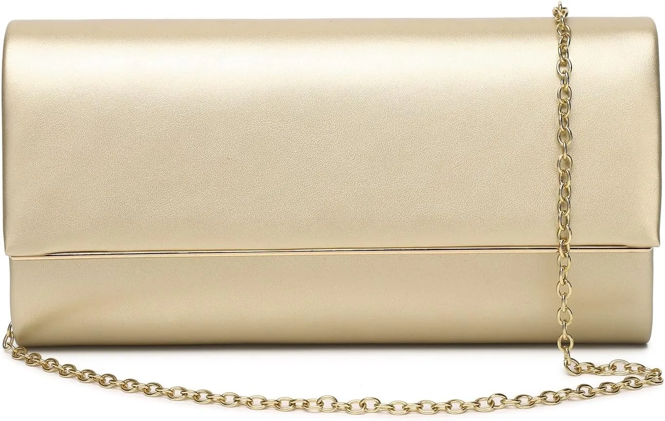 Women Evening Bag Vegan Leather Clutch Purse Shoulder Crossbody Envelope Bag for Party Wedding Prom Bridal