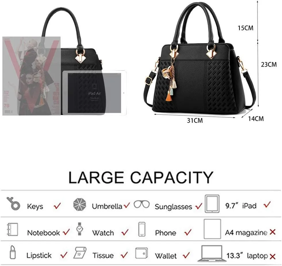 Women Purses Satchel Handbags Ladies Designer Top Handle Tote Bag PU Leather Bag