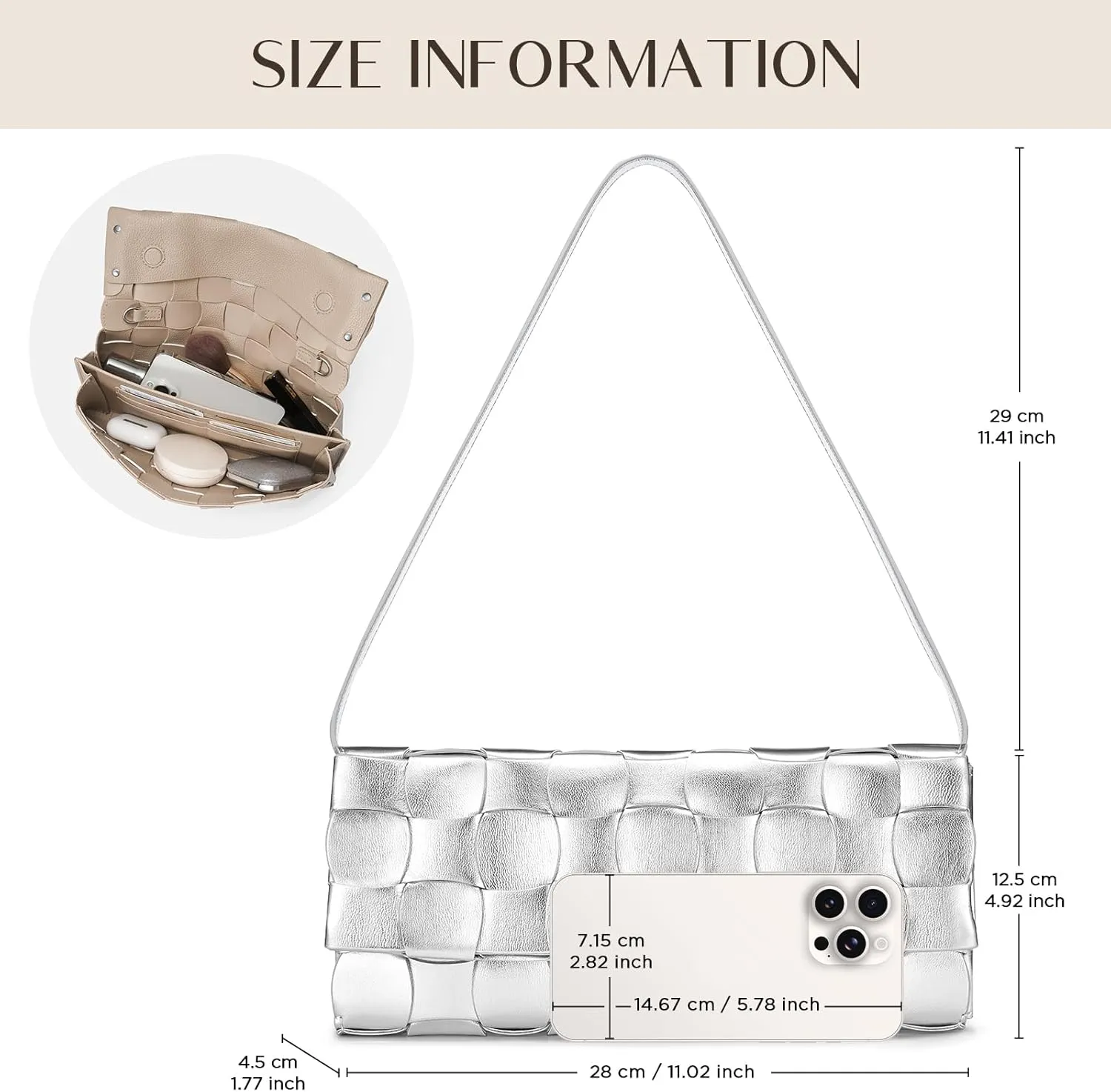 Woven Evening Clutch Purses for Women, PU Crossbody Shoulder Purse Handbag for Evening, Formal Events, Wedding, Party